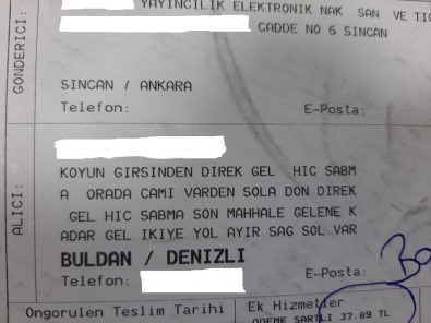 Kargo paketindeki adres görevlileri 'şok' etti