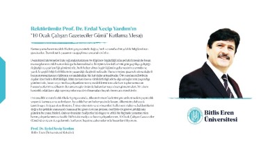 Rektör Yardım'dan '10 Ocak Çalışan Gazeteciler Günü' Mesajı