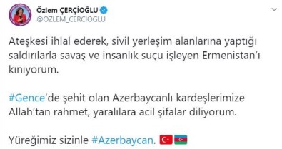 Başkan Çerçioğlu, Ermenistan'ı Kınadı