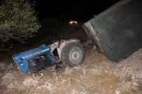Manisa'da Traktör Şarampole Uçtu Açıklaması 1 Yaralı