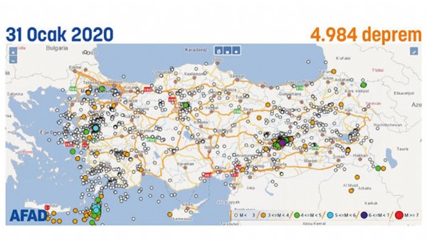 AFAD haritayla uyardı! Depremler...!!!