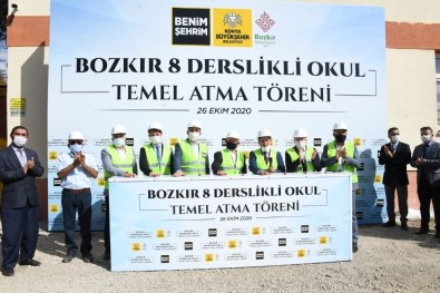 Bozkır'da 8 Derslikli Okulun Temeli Atıldı