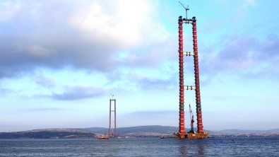 1915 Çanakkale Köprüsü'nde Gün Batımı Havadan Görüntülendi