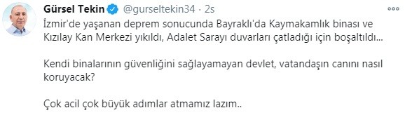 CHP'li Tekin'in sözlerine Kızılay'dan cevap!