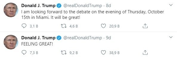 Trump hastaneden çıkar çıkmaz o tweeti attı!