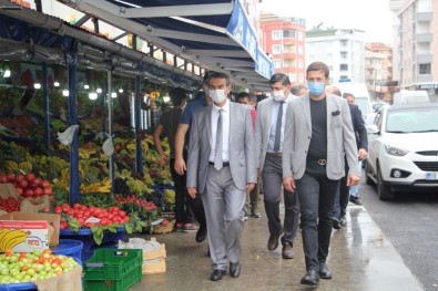 Çerkezköy'de Yağmur Altında Maske Denetimi