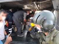 Elazığ'da Yaralı Çiftçi, Askeri Helikopter İle Hastaneye Ulaştırıldı