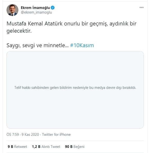 İmamoğlu telife takıldı!