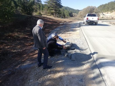 Köy Yollarında Beton Asfalt Çalışması