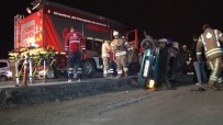 Avcılar'da Taş Bariyerlere Çarpan Otomobil Takla Attı Açıklaması 1 Yaralı