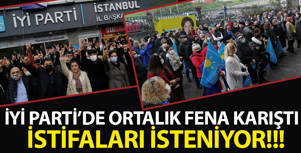 İYİ Parti üyesi bir grup eylem yaparak İstanbul İl Başkanı'nın istifasını istedi