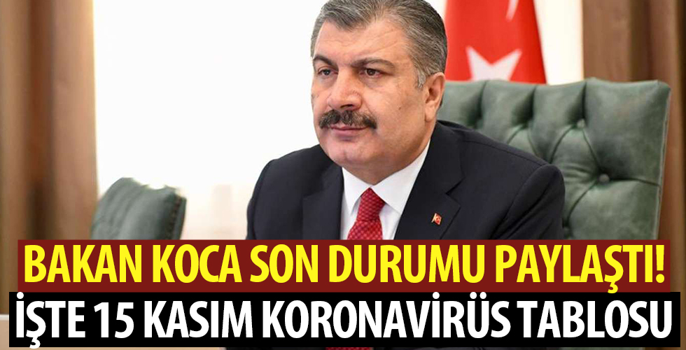 Bakan Koca 15 Kasım corona virüsü hasta ve vefat sayılarını açıkladı!