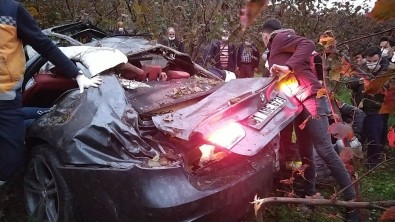Düzce'de Otomobil Fındık Bahçesine Uçtu Açıklaması 4 Yaralı