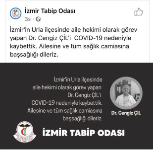 İzmir'de Aile Hekimi Korona Virüse Yenik Düştü