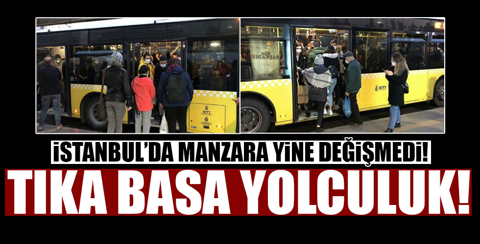 İstanbul'da metrobüste tıka basa yolculuk!