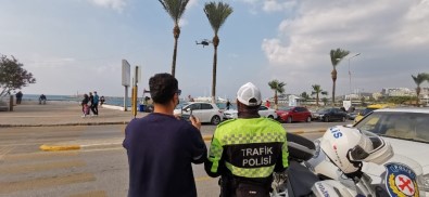Kuşadası Sahilinde Drone İle Trafik Denetimi