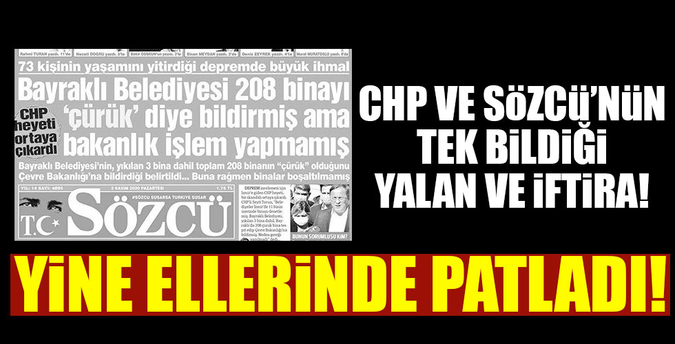 CHP ve Sözcü'nün yalanı yine ellerinde patladı!