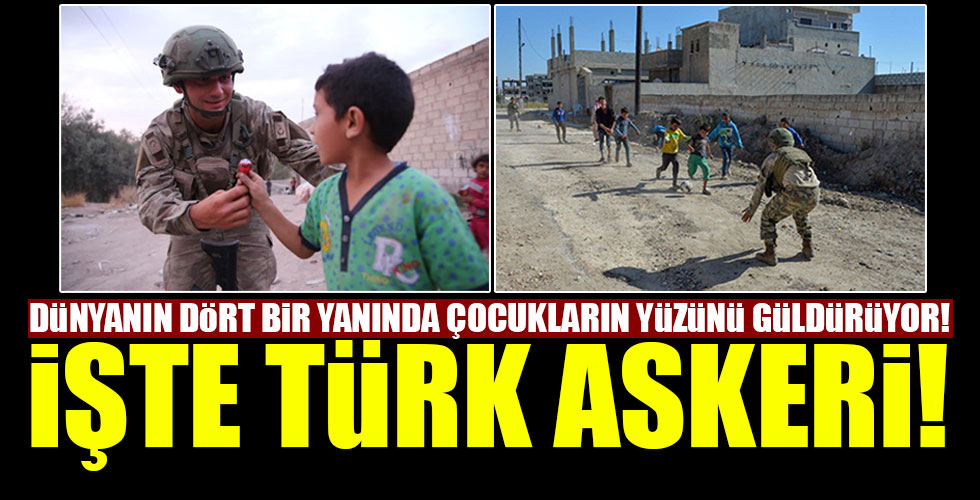 Türk askeri çocukların yüzünü güldürüyor!