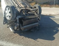 Takla Atan Otomobilden Hafif Yaralı Kurtuldu