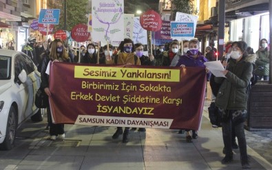 Samsun'da Kadınlar Şiddete 'Dur' Demek İçin Yürüdü
