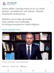 Vali Yerlikaya'dan Kadına Yönelik Şiddetle Mücadele Günü Mesajı