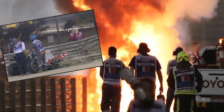 Formula 1 aracı alev alev yandı!