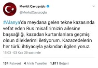 Bakan Çavuşoğlu Açıklaması 'Rus Misafirimizin Ailesine Başsağlığı Ve Geçmiş Olsun Dileklerimi İletiyorum'