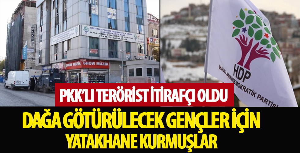 PKK'lı terörist itirafçı oldu! HDP il binasında dağa götürülecek gençler için yatakhane kurulmuş