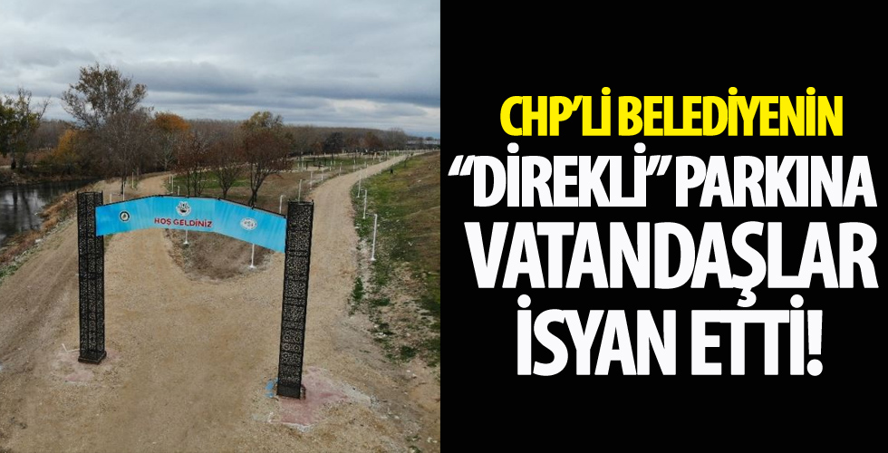 CHP'li belediyenin 'Direkli' parkına çevrecilerden tepki