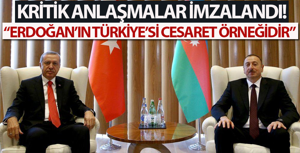 Başkan Erdoğan ve Aliyev'in görüşmesinin ardından anlaşmalar imzalanıyor