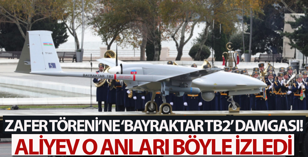 Zafer Günü Töreni'ne Bayraktar TB2 damgası! Aliyev o anları tebessümle izledi