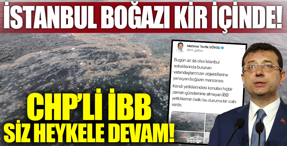 İstanbul Boğazı kir içinde! CHP'li İBB siz heykele devam!