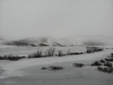 Kars'ın Soğuğu Baraj Dondurdu