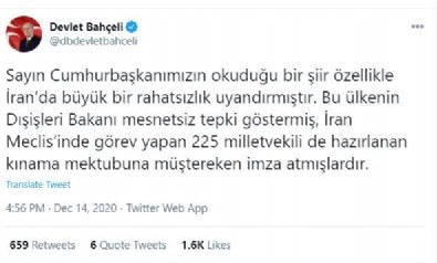 MHP lideri Bahçeli'den İran'a sert tepki!