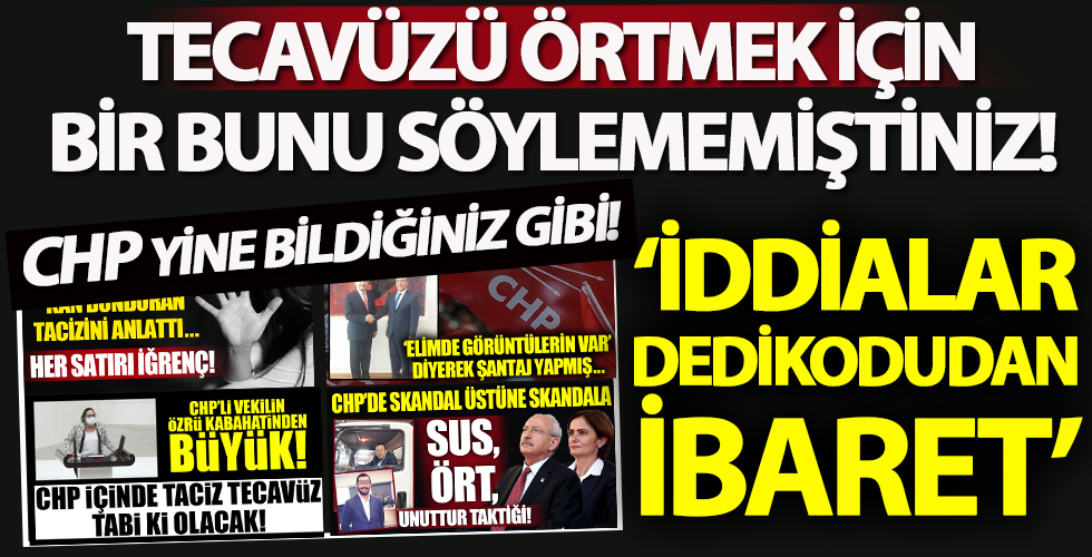 Tecavüzü örtmek için bir bunu söylememiştiniz!