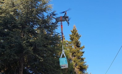 Bu İlçede Maskeler Drone İle Dağıtılıyor