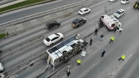 Esenyurt'ta Gişelerin Betonuna Çarpan Midibüs Devrildi Açıklaması 7 Yaralı