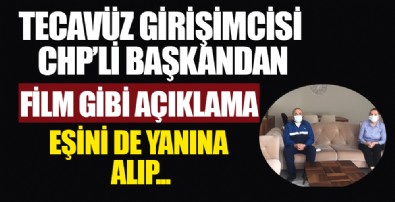 Genç kadına tecavüz etmeye çalışan CHP Sultangazi İlçe Başkanı Murat Poyraz yanına eşini de alarak açıklama yaptı!