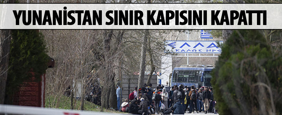 Yunanistan sınırını otobüsle kapattı