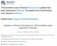 Hindistan'da 3. Korona Virüsü Vakası