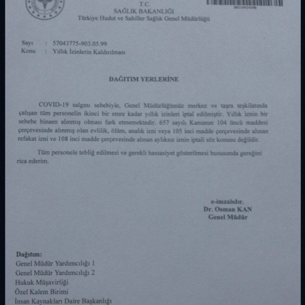 Sağlık Bakanlığı izinleri iptal etti!