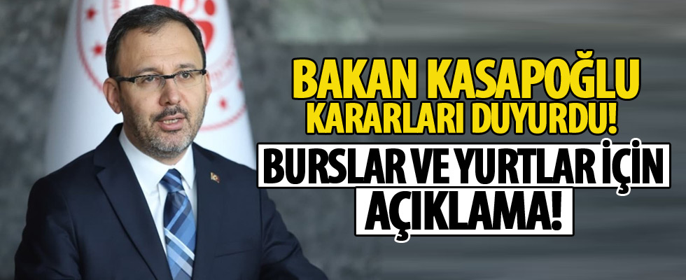 Bakan Kasapoğlu: Burslar ve kredilerde kesinti olmayacak