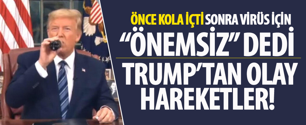 Koronavirüs açıklaması öncesinde Trump'tan ilginç görüntüler