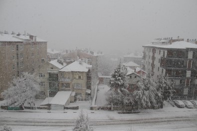 Beyşehir'de Kar Yağışı İlçeyi Beyaza Bürüdü