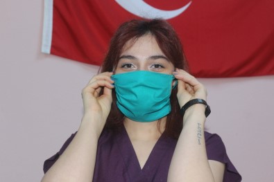Van'daki Hastane Cerrah Önlük Kumaşından Maske Üretti