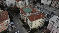 Pendik'te Balkonları Çöken Bina Havadan Görüntülendi