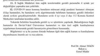 Tüm özel hastaneler salgın hastanesi ilan edildi
