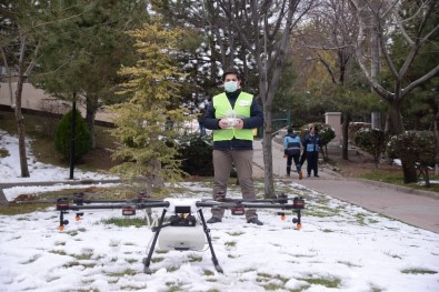 Belediyeden Drone İle Dezenfekte