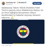 Fenerbahçe'den Fatih Terim'e Geçmiş Olsun