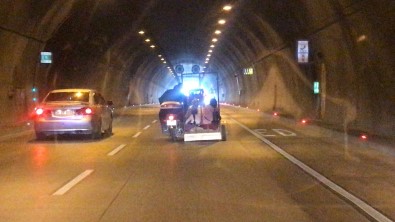 Kağıthane Tüneli'nde İlginç Yolculuk Kamerada